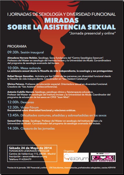 I Jornada de Sexología y Diversidad Funcional “Miradas Sobre la Asistencia Sexual”