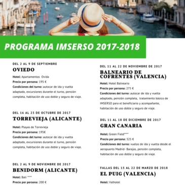 Programa de vacaciones Predif 2017 – 2018
