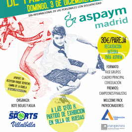 3 de diciembre: II Torneo Benéfico de Pádel Aspaym Madrid