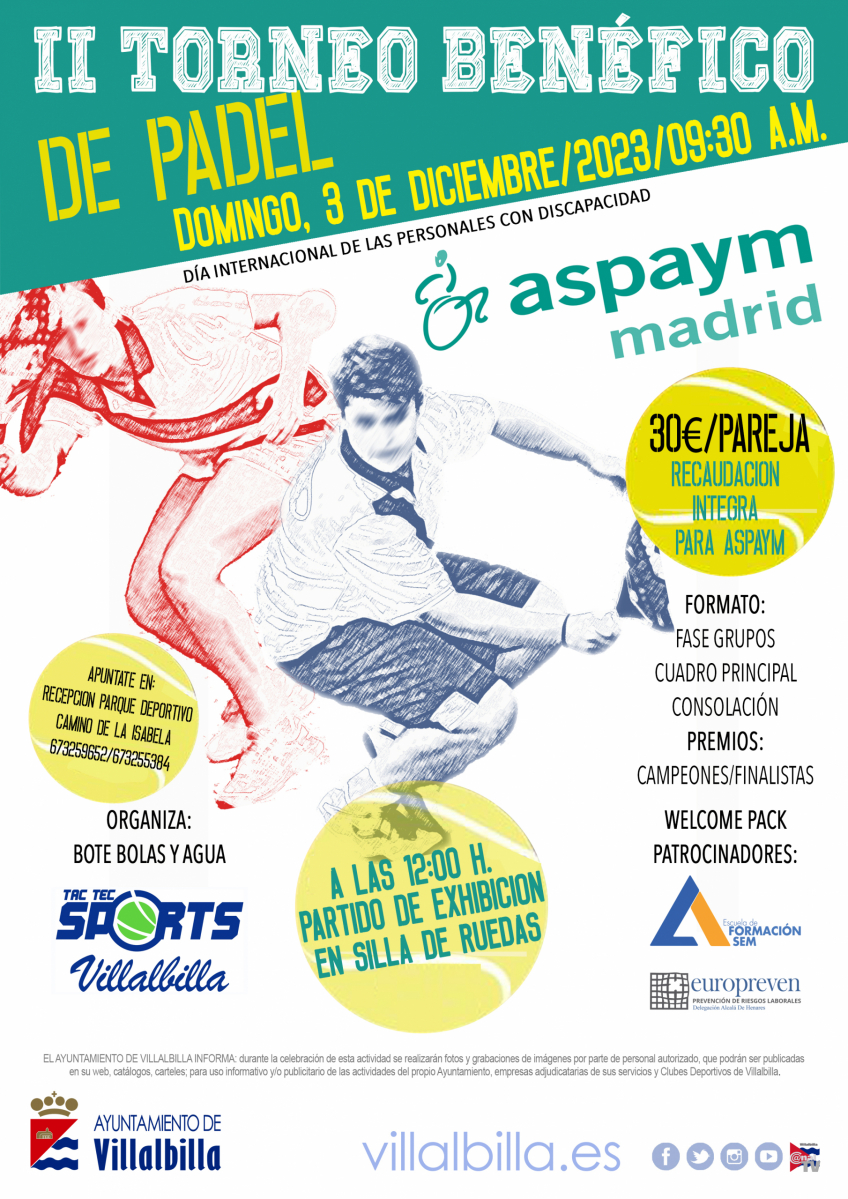 3 de diciembre: II Torneo Benéfico de Pádel Aspaym Madrid